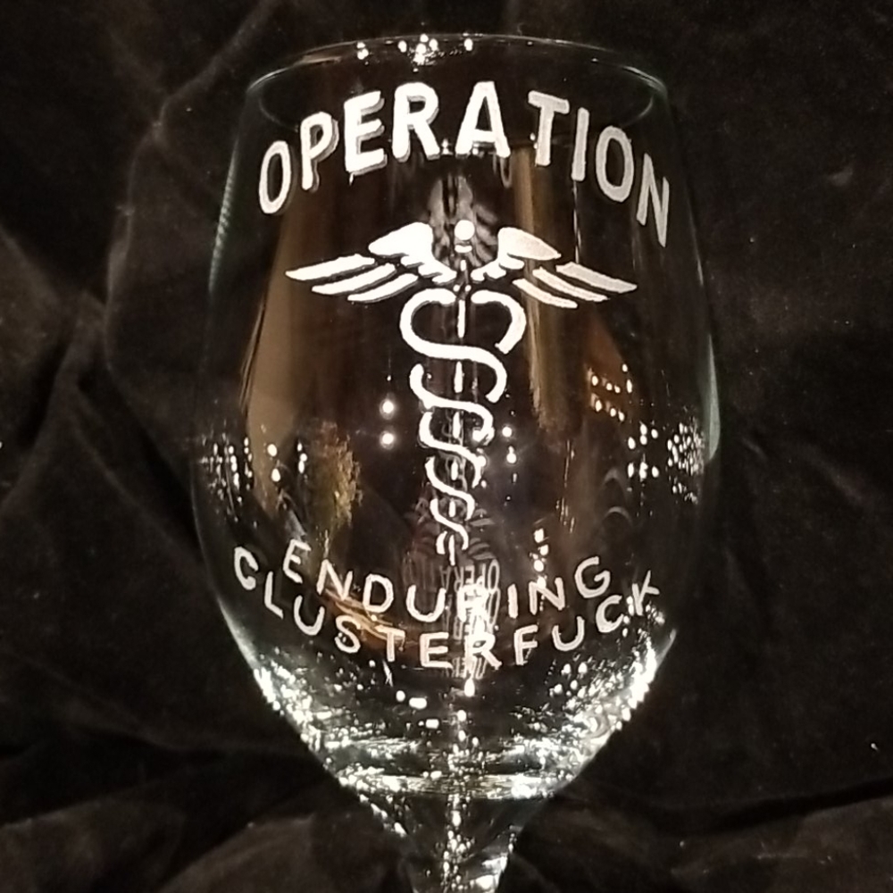 Personally Hand etched wine glasses...